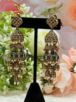 Load image into Gallery viewer, Elephant Victorian jhumki earrings