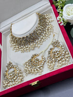 Load image into Gallery viewer, Meera Crystal Kundan Pearl Drop Choker Set
