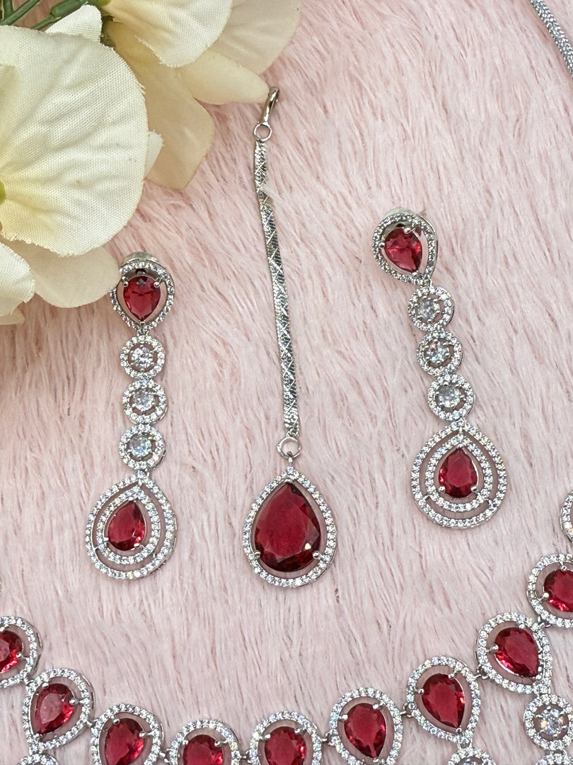 Shuvangi Ruby Silver AD Set