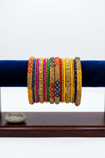 Load image into Gallery viewer, Multicolour Gold Metal Bangles