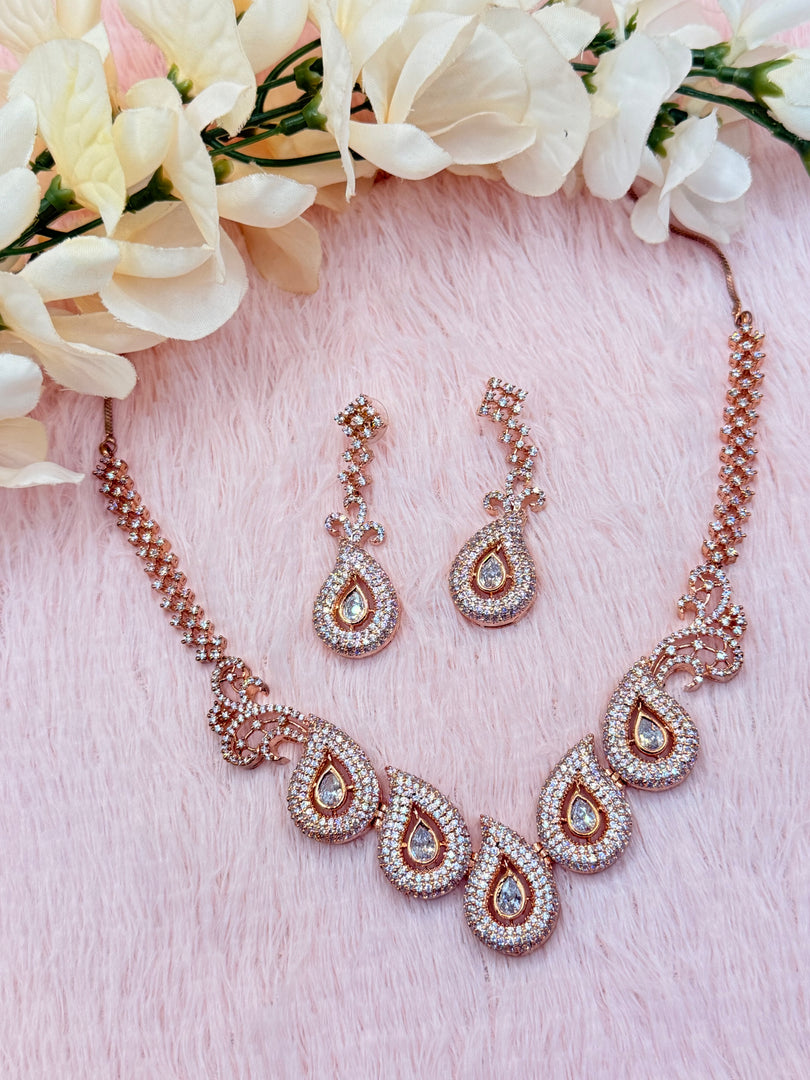 Natasha RoseGold Necklaces Set