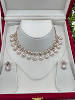 Load image into Gallery viewer, American Diamond Necklace Earring Set
