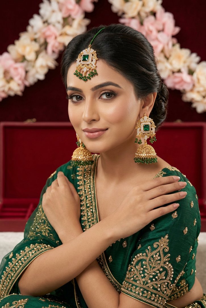 Pakistani jhumka tikka set