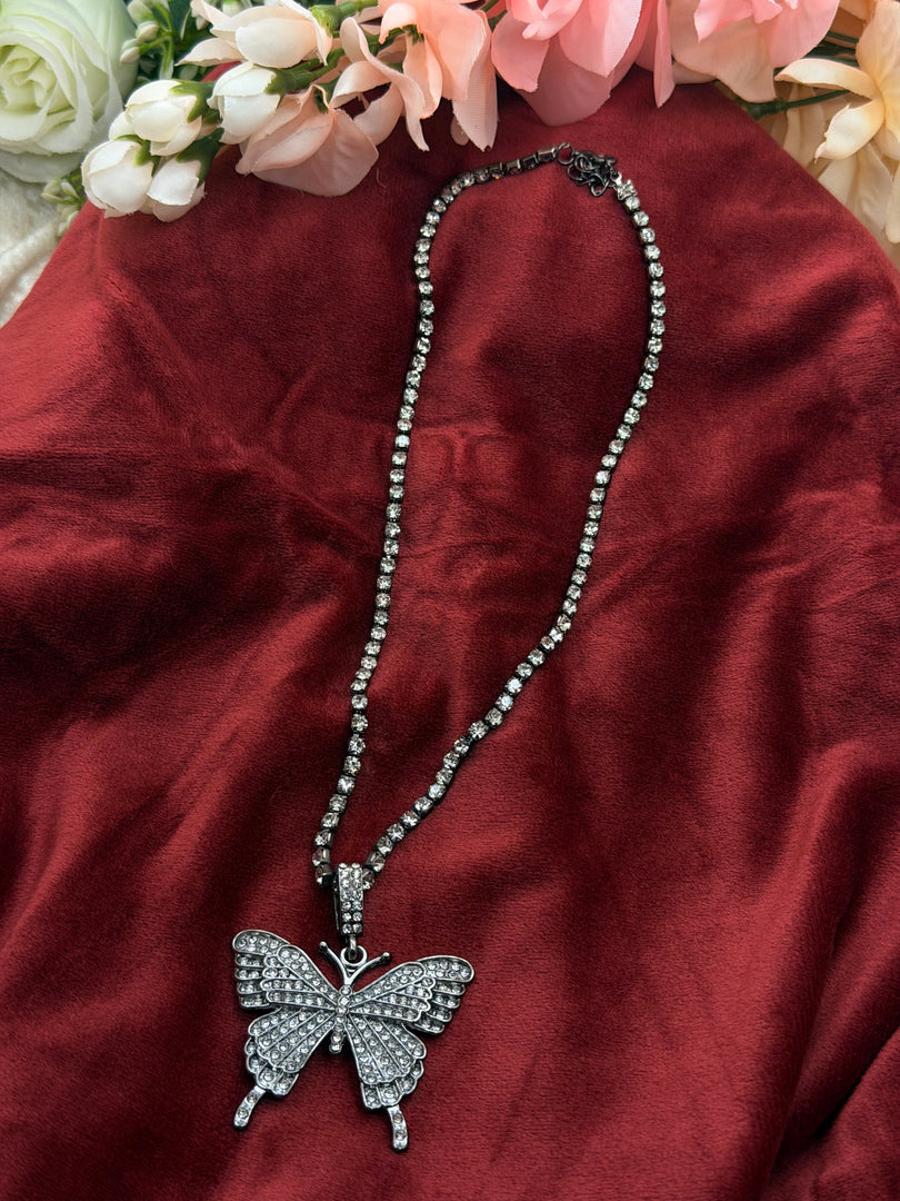 Butterfly Rhinestone Chain with Pendant