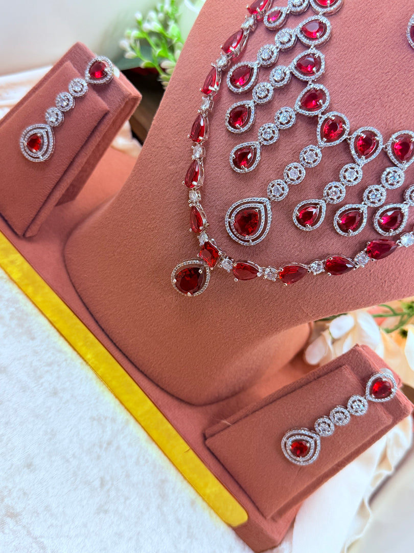 Shuvangi Ruby Silver AD Set