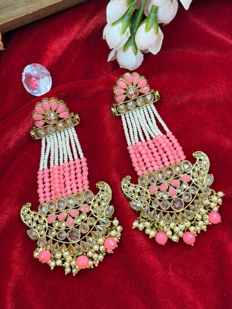 शिमू ओवरसाइज़्ड पोल्की मोती बालियां