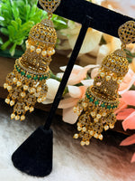 Load image into Gallery viewer, Elephant Victorian jhumki earrings