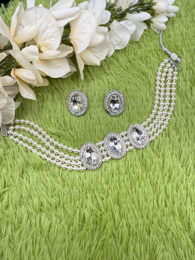 Multilayer Pearl Indian Choker Set