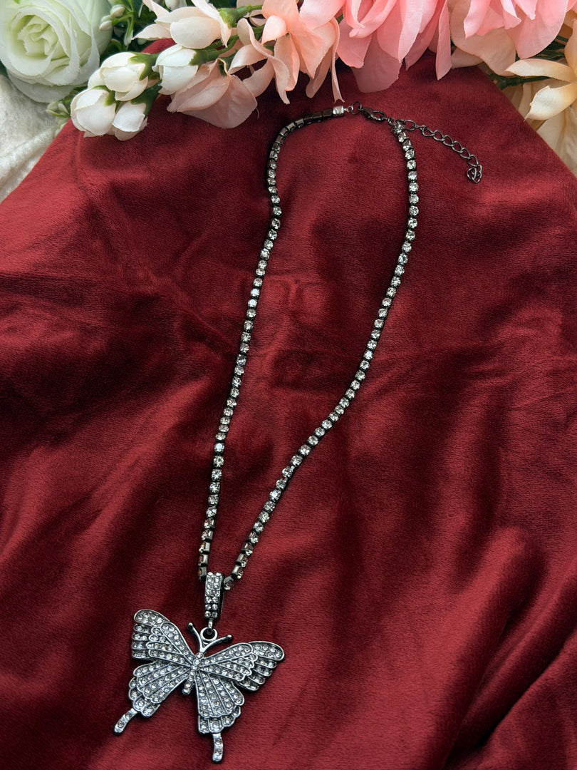 Butterfly Rhinestone Chain with Pendant