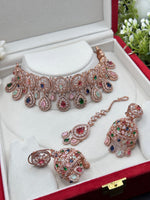 Load image into Gallery viewer, Ziya MultiColor American Diamond Indian Choker
