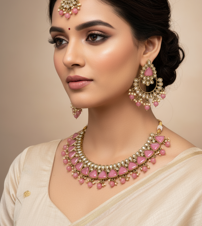 Diana Polki Necklace Set