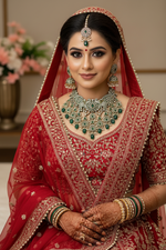 Load image into Gallery viewer, Elephant AD Emerald Green Bridal set