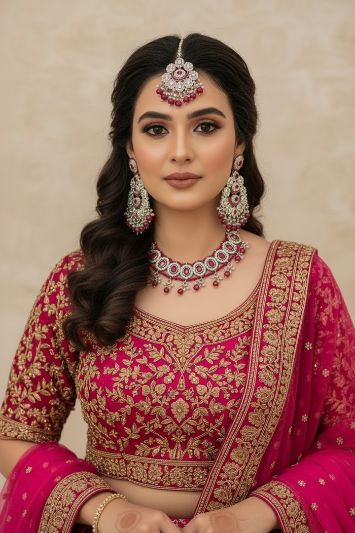 Lovelin Beautiful Elegant Indian Polki Indian choker jewellery Sets ..
