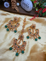 Load image into Gallery viewer, Tanvee Girls Polki Tikka Earring Set