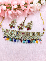 Load image into Gallery viewer, Kusum Polki Indian Choker Set
