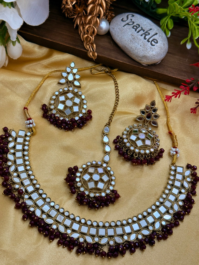Kanchan Mirrror Necklace Set