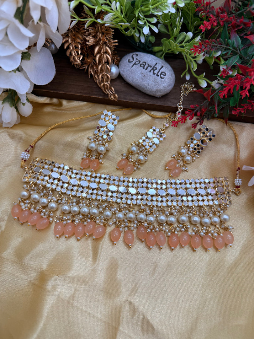 Shamiksha Mirror Choker Set