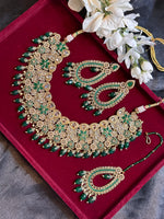Load image into Gallery viewer, Heeran Green Indian Bridal Necklace Set
