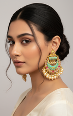Load image into Gallery viewer, Meenakari polki earring