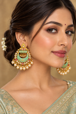 Load image into Gallery viewer, Meenakari polki earring