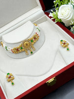 Load image into Gallery viewer, Matte Golden Choker set
