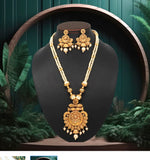 Load image into Gallery viewer, Mahi Gold Color Matte Gold Necklace Set