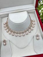 Load image into Gallery viewer, American Diamond Necklace Earring Set
