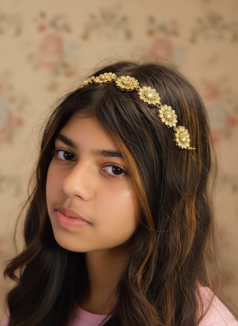 Golden Polki sheeshphool headband