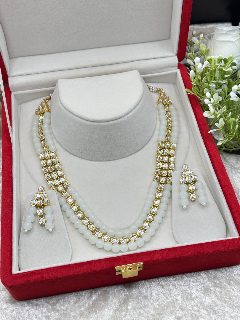 White Pearl Kundan Mala