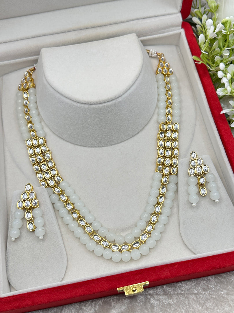 White Pearl Kundan Mala