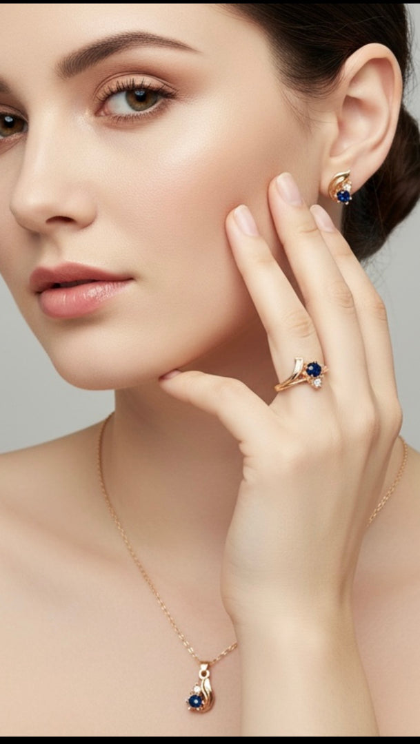 RoseGold Navy blue Set