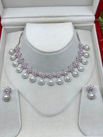 Load image into Gallery viewer, American Diamond Necklace Earring Set
