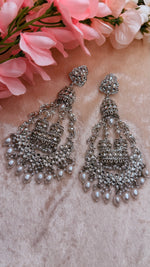 Load image into Gallery viewer, Jhummar Long Kundan Chandbali Earrings