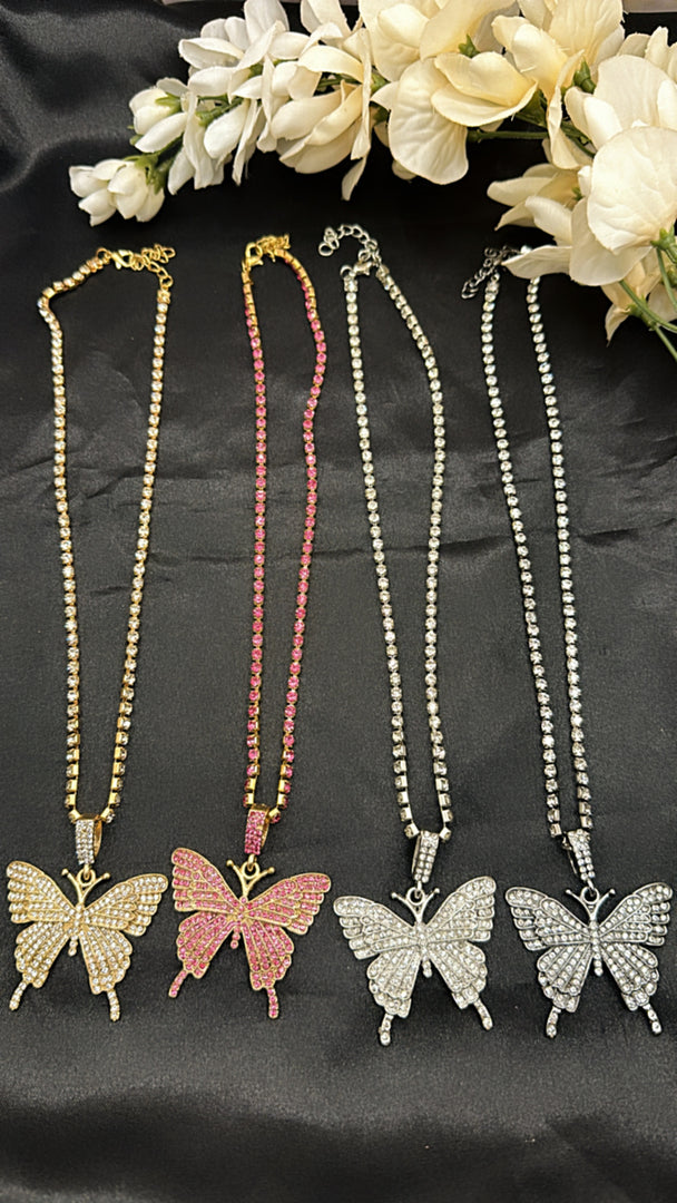 Butterfly Rhinestone Chain with Pendant