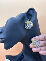 Load image into Gallery viewer, rose gold American diamond earrings
