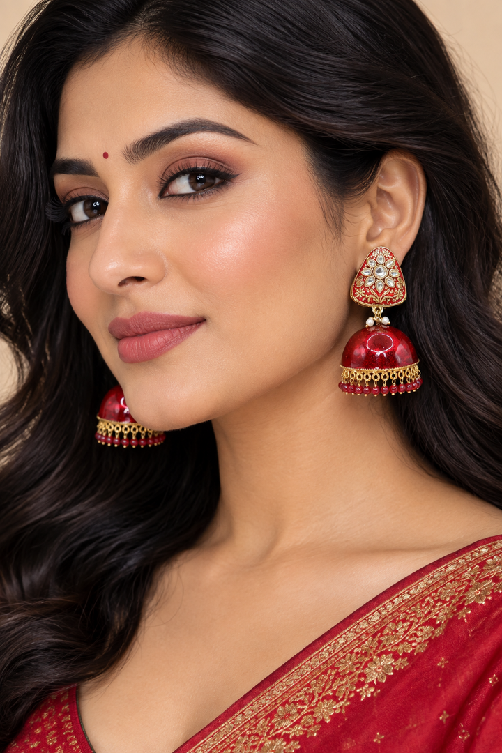 Maroon Survi Lightweight Jhumka