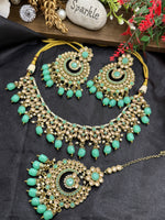 Load image into Gallery viewer, Keisha Mint green Color Indian Choker Set

