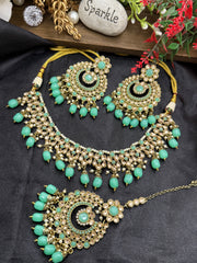 Keisha Mint green Color Indian Choker Set