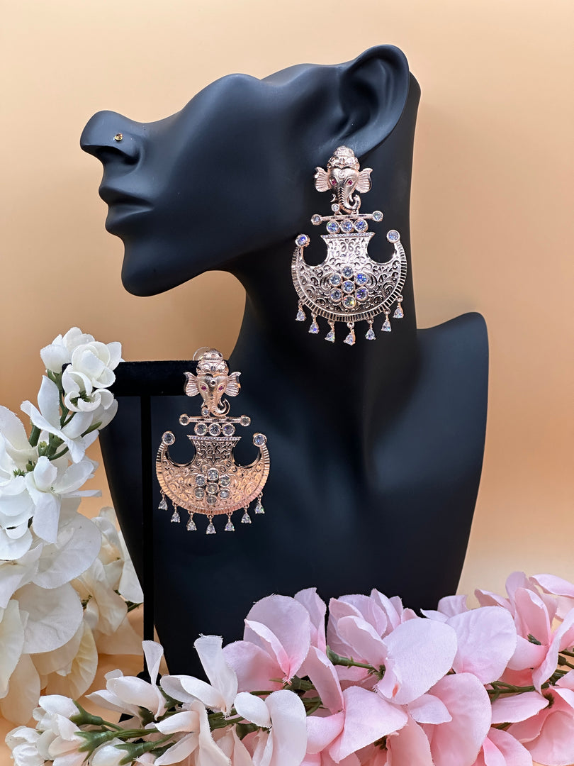RoseGold Trending American Diamond Earrings