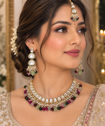 Load image into Gallery viewer, Apsara Mirror Kundan Necklace