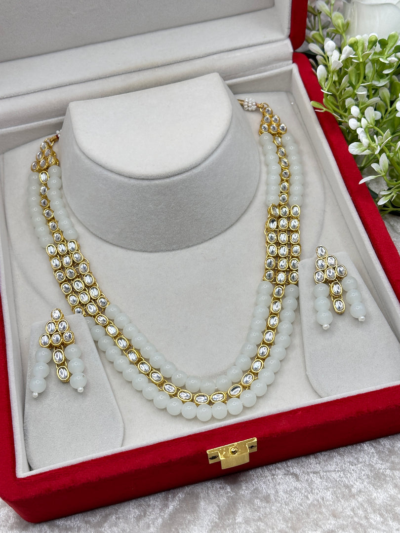 White Pearl Kundan Mala