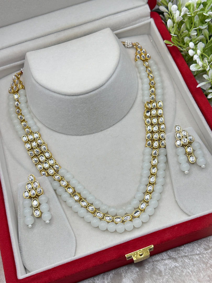 White Pearl Kundan Mala