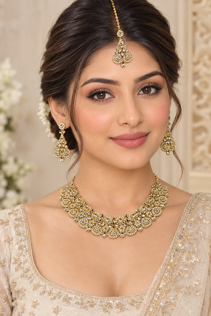 Farima kundan Golden Necklace