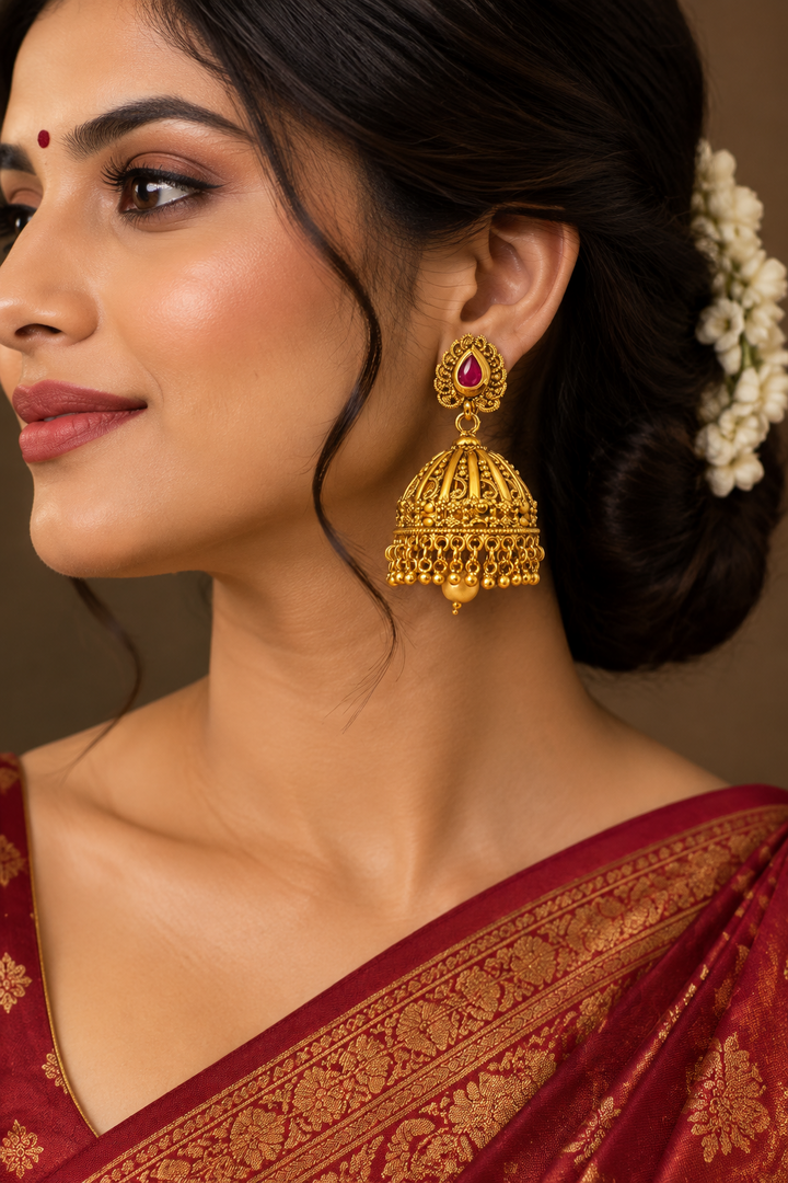Gold plated jhumki