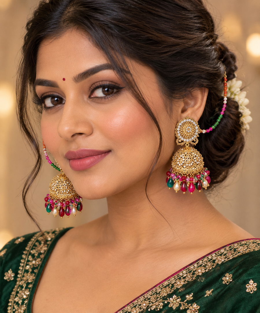 Multicolor Oversized Jhumki Earring