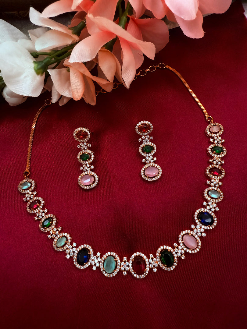 American Diamond Necklace Set
