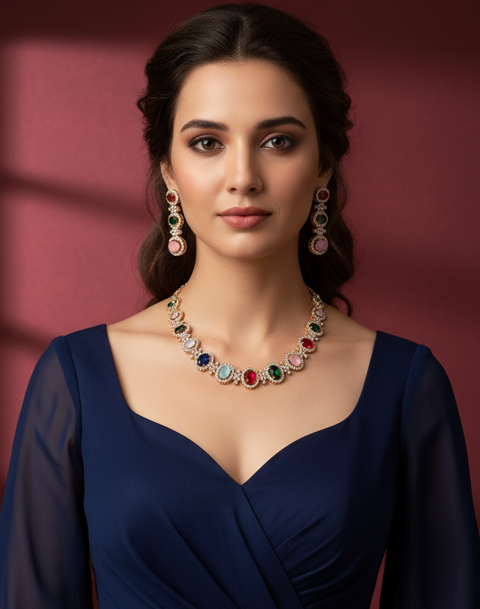 American Diamond Necklace Set