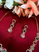 Load image into Gallery viewer, American Diamond Necklace Set