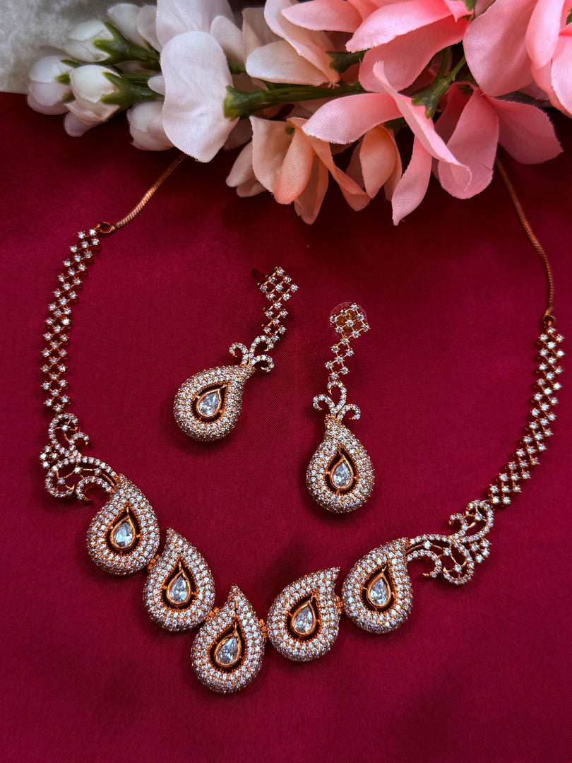 Natasha RoseGold Necklaces Set