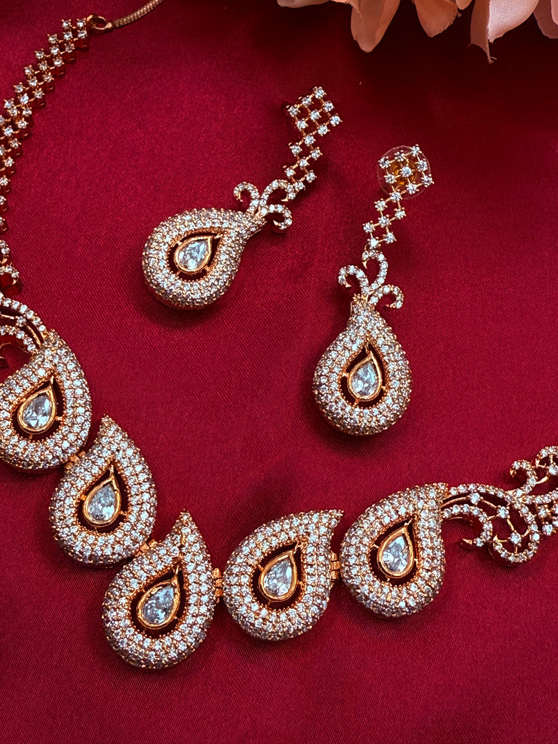 Natasha RoseGold Necklaces Set
